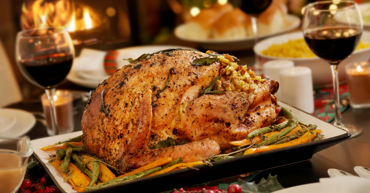 Receta Navideña Pavo con relleno arándanos, castañas, salvia